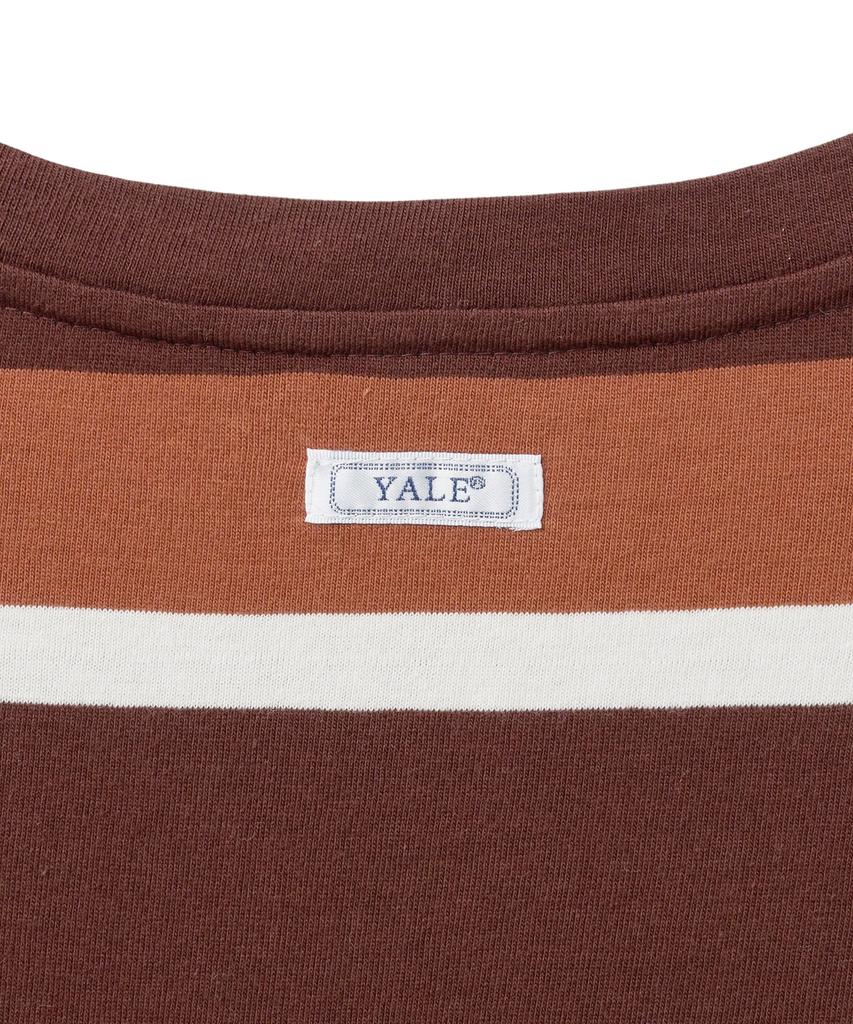 Футболка YALE с крупной полоской_Коричневая
