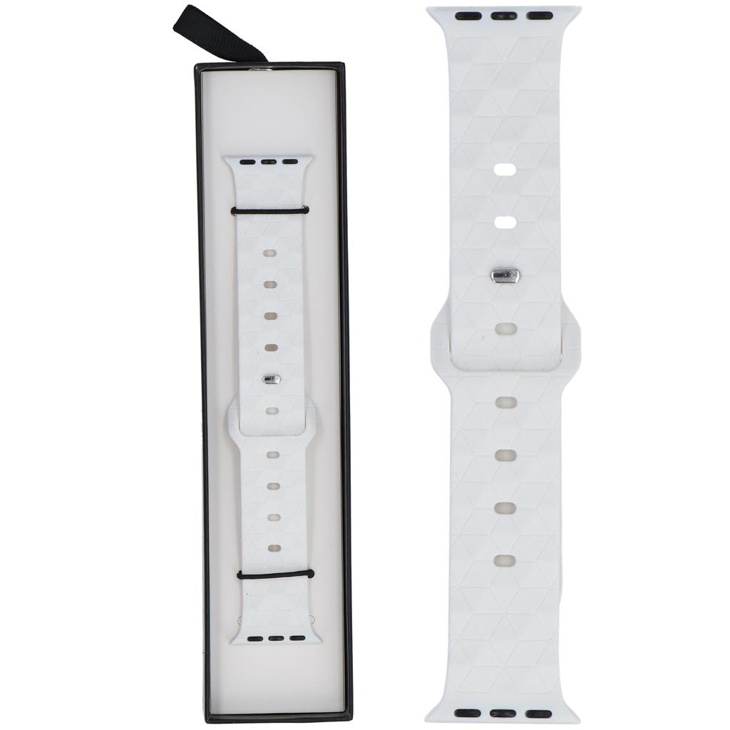 GlacierX Silicone Rhombille White Smartwatch Strap for Apple Watch 38/40/41mm White