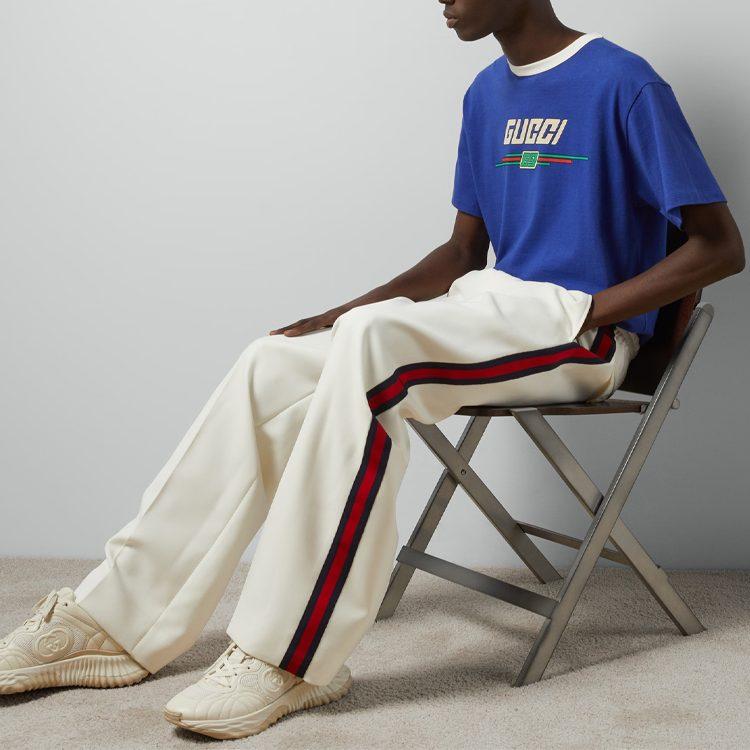 Gucci Футболка с принтом Gucci Мужская Синяя 771477-XJF7B-4410