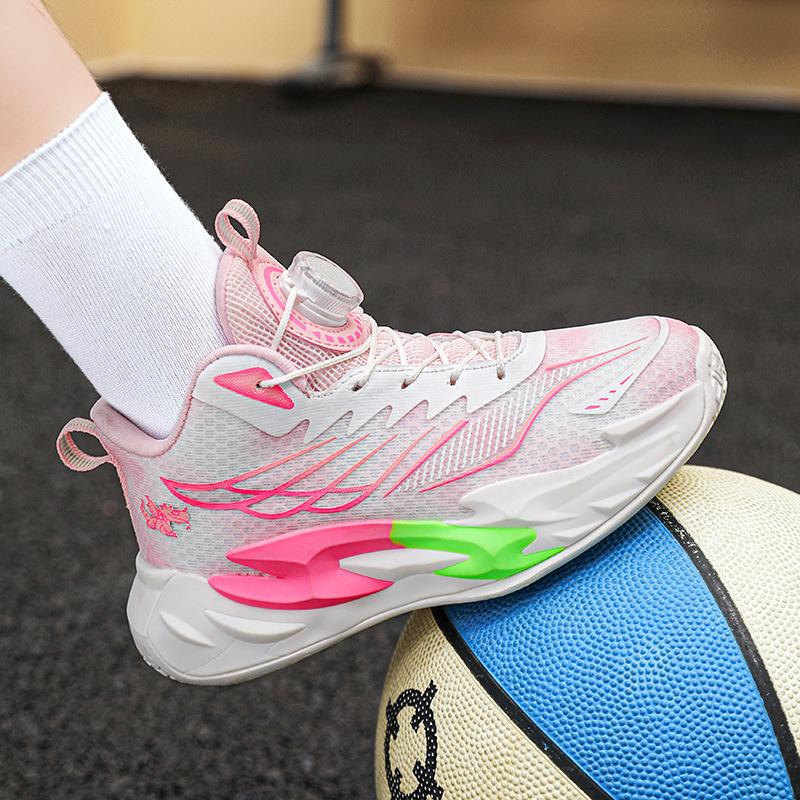 Children's basketball shoes New middle-aged and older children's non-slip shock-absorbing sports shoes Mesh breathable boys and girls stude