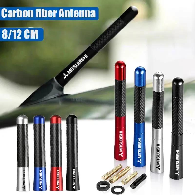 8/12CM Car Roof Radio Antenna for Mitsubishi Ralliart Lancer ASX Pajero Outlander Eclipse Carbon Fiber Signal Aerial Sticker