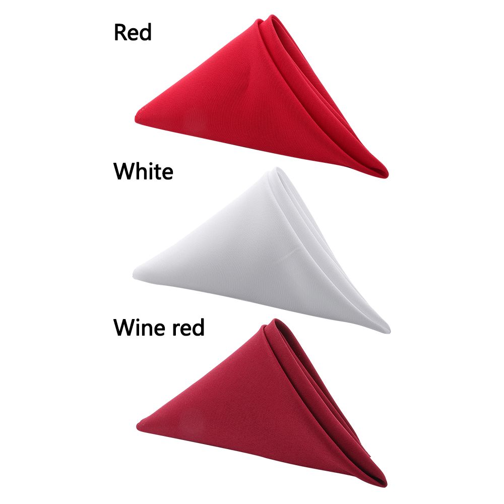Party Supplies Washable Soft Solid Red Wedding Table Cloth Dinner Napkins Cloth Napkins
