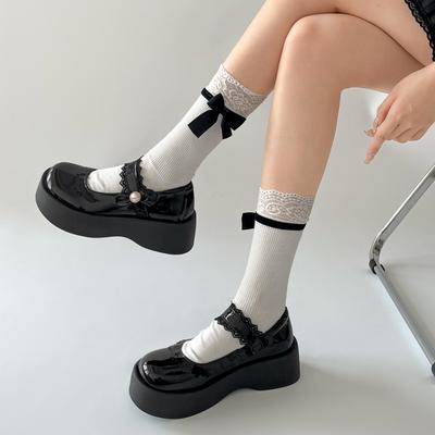 Черные французские ретро туфли на платформе из маленькой кожи женские 2025 новая летняя юбка JK с мелким вырезом Мэри Джейн одинарные туфли