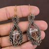 Natural Crazy Lace Agate Gemstone Handmade Copper Wire Wrap Earring 2.76 z5Q22