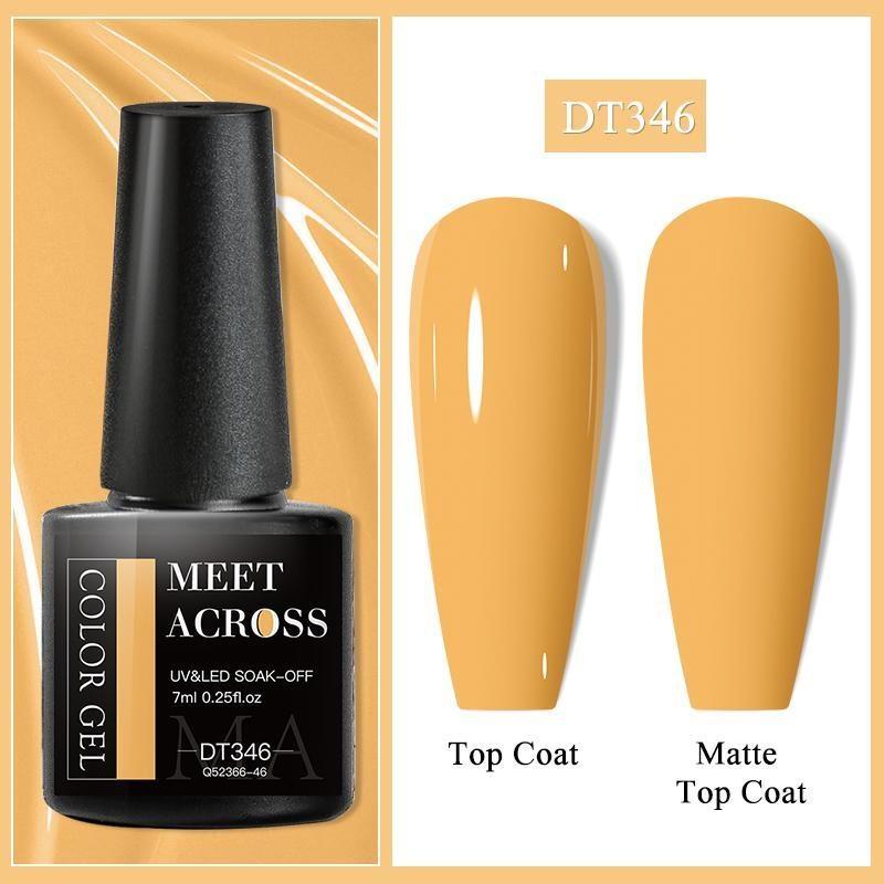 MEET ACROSS Блестящий гель-лак для ногтей, популярный телесный, розовый, красный, синий, блестящий гель-лак, красочный гель для начинающих, маникюр, салон дизайна ногтей