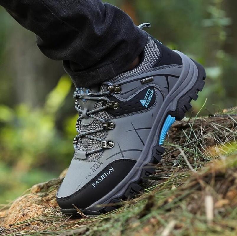 Новые высококачественные мужские походные ботинки, прочные кожаные скальные туфли, кроссовки для ходьбы на открытом воздухе, повседневная обувь с резиновой подошвой