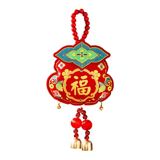 Chinese New Year Decoration Horse Fish Hanging Ornament Auspicious Symbols Blessing Bag for Wall Car Home Decor