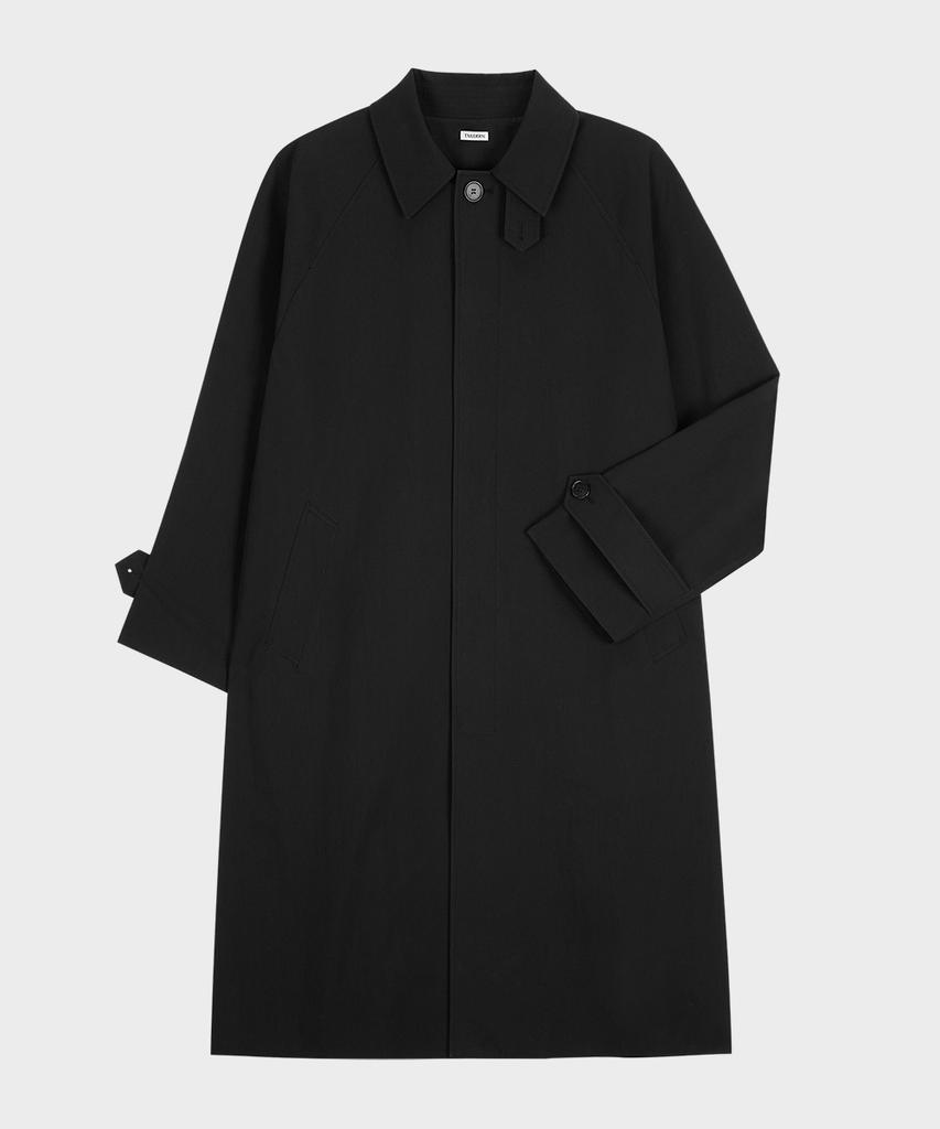 Taildern Tailored Balmacaan Long Coat Black