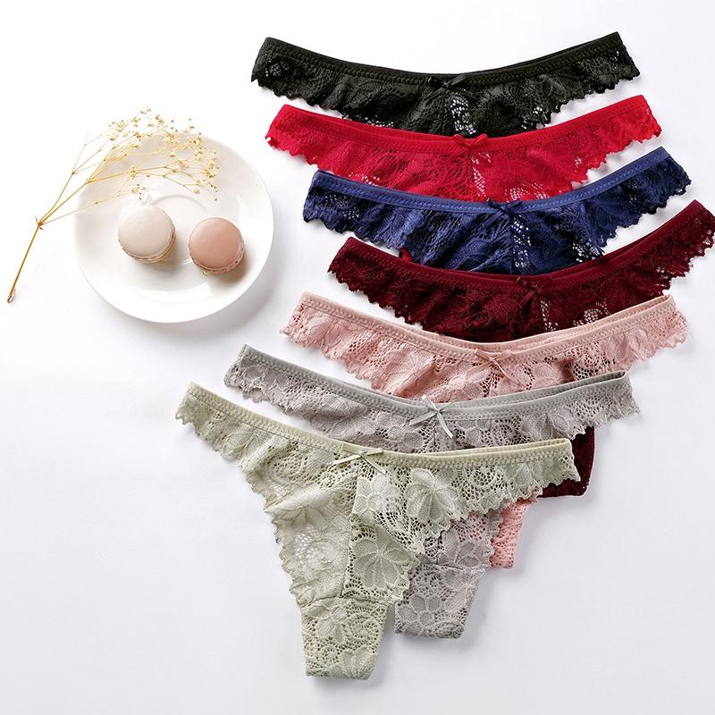 High Quality Women's Low Waist Lace Floral Panties Thong Sexy G -String Brief Underpants Thong Intimates Lingerie Underwear Tangas Calcinhas Bragas