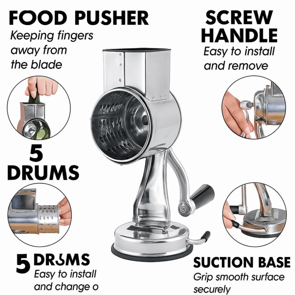 Роторная терка Измельчитель арахиса с 5 сменными лезвиями Слайсер для сыра Кухонное использование