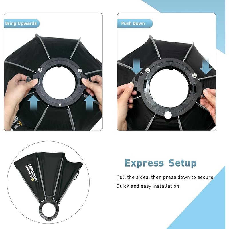 Октабокс 60 см, ручной складной софтбокс с сотовой решеткой, совместимый со стойкой Bowens V850II V850III V 860II-C/N/S/F, V860III-C/N/S/F/O,