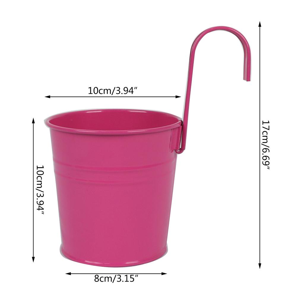 FlowerPlants Pot Wall Mounted Metal Potted Hanging Planter Adjustable Height Outdoor Flowerpots Basket for Balcony Fence