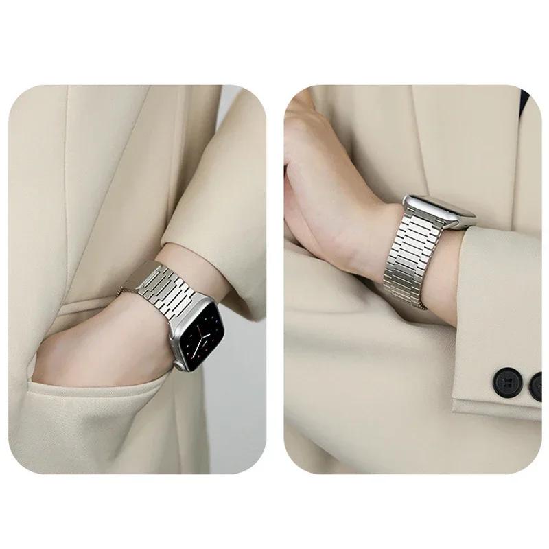 Роскошный магнитный ремешок для Apple Watch 11 10 9 8 Band Ultra 3 2 49 мм 46 44 45 мм Браслет титанового цвета для iWatch 7 se 6 40 41 мм