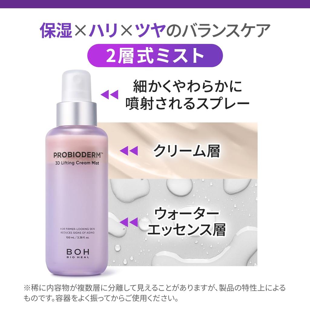 BOH Probioderm 3D Лифтинг-крем-мист 100 мл Увлажняющий спрей-тонер для сухой кожи, Усилитель упругости, Корейская косметика, 3D Объем, Подтягивающий