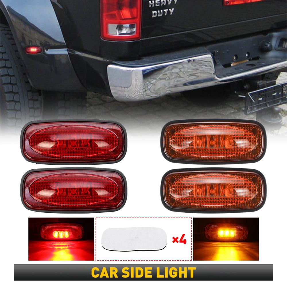 4Pcs Car LED Fender Side Marker Lights Turn Signal For Dodge RAM 2500 3500 Double Wheel 2003-2018 Side Indicator Lamps