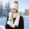 3Pcs/Set Cold Proof Scarf Hat Gloves Set  Knitted Scarf Versatile Pullover Cap  Men