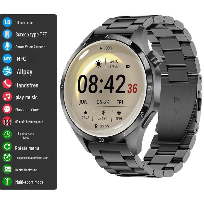 GT4pro+ Мужские водонепроницаемые смарт-часы с большим экраном и длительным временем работы от аккумулятора