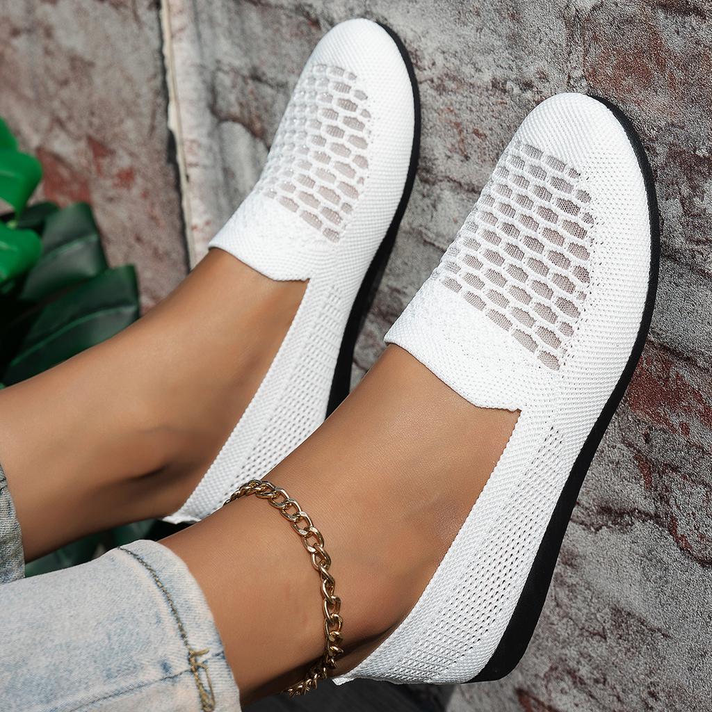 Women Flats Shoes Spring Autumn New Round Toe Shallow Loafers Comfortable Breathable Mesh Casual Barefoot Sneakers Women