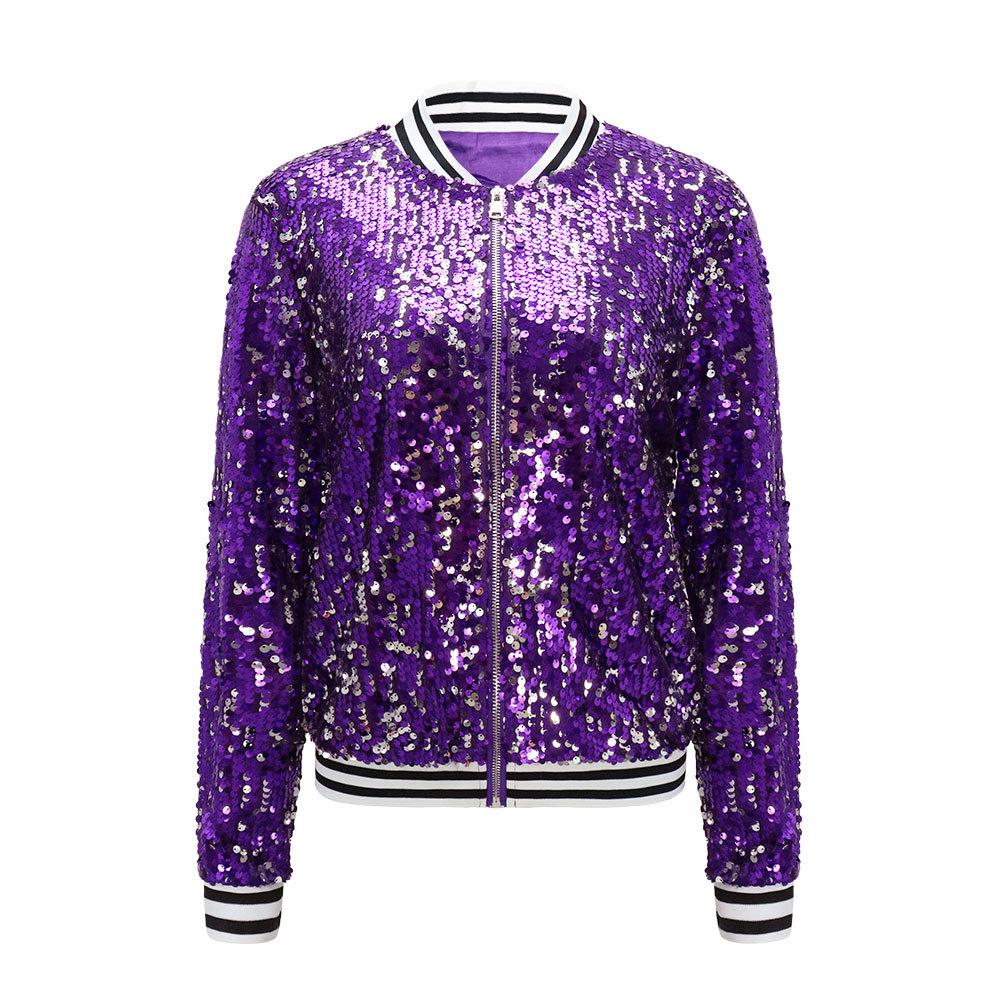Autumn and Winter Sequins Long Sleeve Women's Jacket