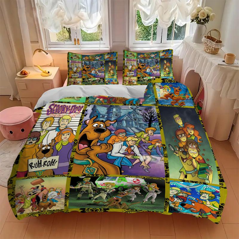 Scoobydoo Mystery Night Print 3Pcs Bedding Setduvet Cover With 2 Bedropillowcase Home Birthday Gift