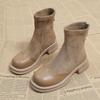 Мода 2024 года, высококачественная женская обувь, женские сапоги с застежкой-молнией сзади, модные современные сапоги с круглым носком, женские брендовые короткие плюшевые ботильоныzapatos