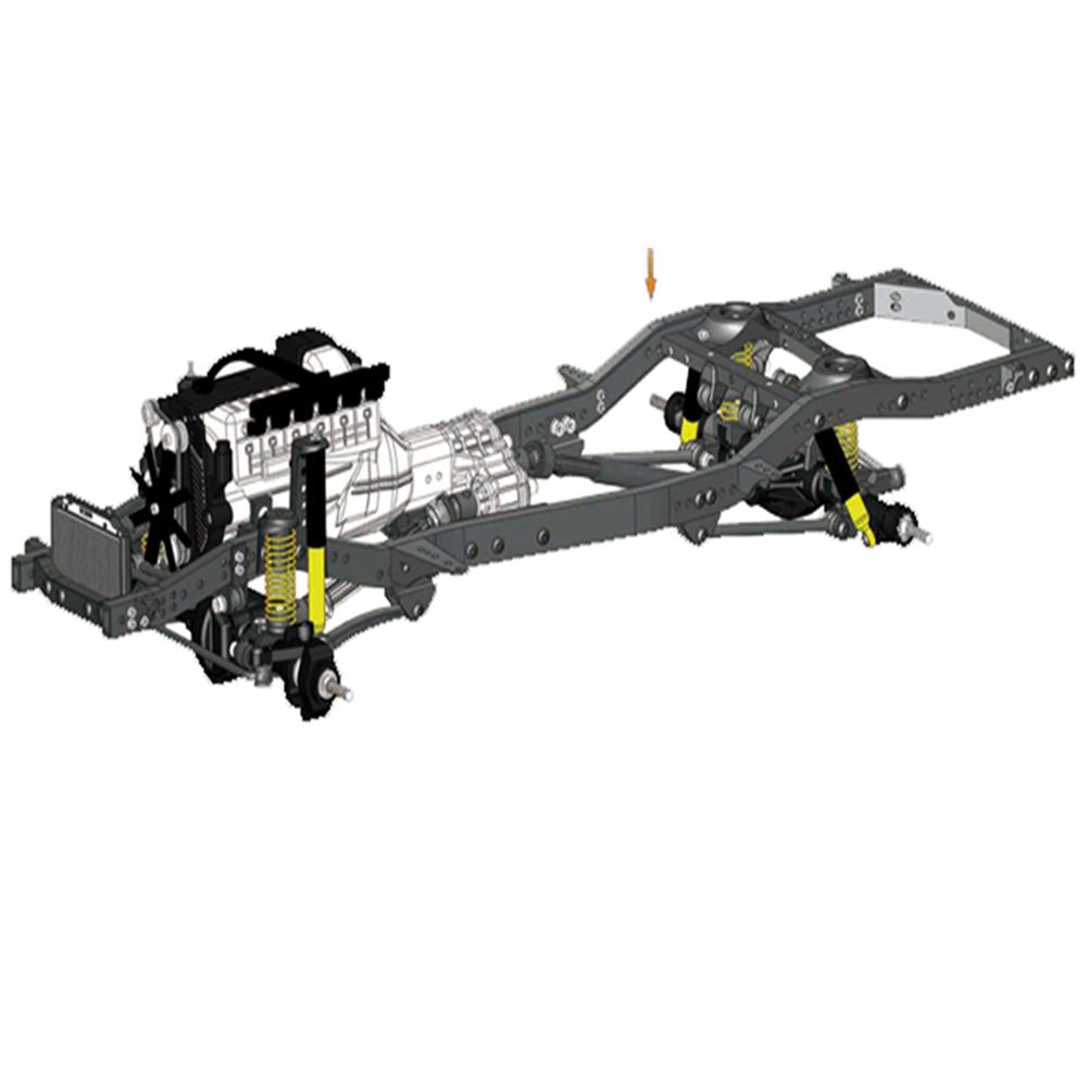 Для RCRUN 1/10 Кузов LC80 Шасси автомобиля Салон сидений RUN80 LC80 Металлический комплект шасси 1/10 Шасси RC краулера Автомобильные детали для апгрейда