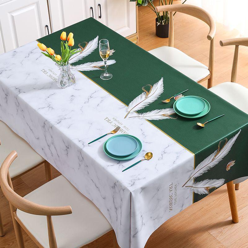 Высококачественная скатерть в скандинавском стиле, водонепроницаемая и маслостойкая скатерть из ПВХ, чайная ткань, прямоугольный простой узор, цветочная уличная походная ткань