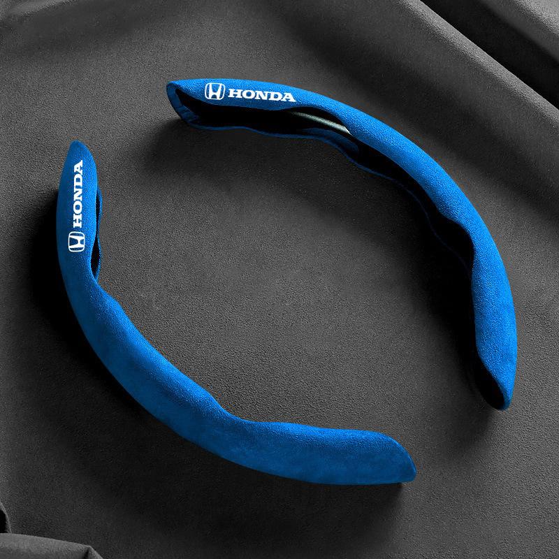 AABF1 Suede Car Steering Wheel Cover Anti-Slip Protector Shell For Honda Mugen Power Civic Accords CRV Hrv Jazz CBR VTEC VFR Accessory