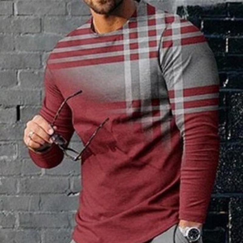 Men's Fashion Casual Top 3D Printed Long Sleeve T-shirt