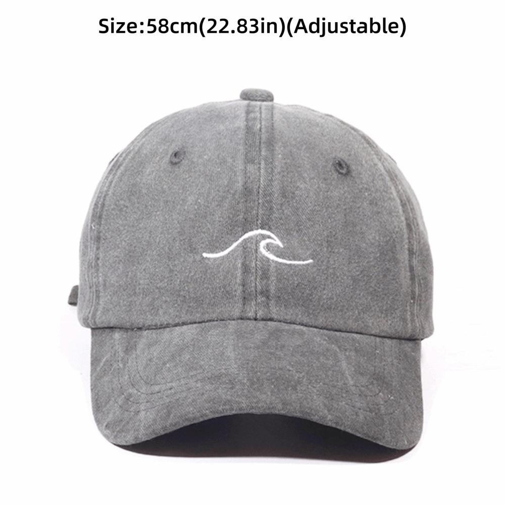 Solid Color Baseball Cap Wave Pattern Embroidery Sun Hat Trend Duck Tongue Hat Women