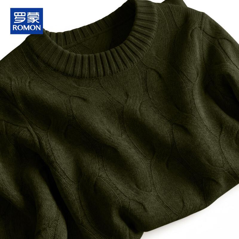 ROMON Men's 100% Pure Wool Thickened High-Neck Knit Sweater