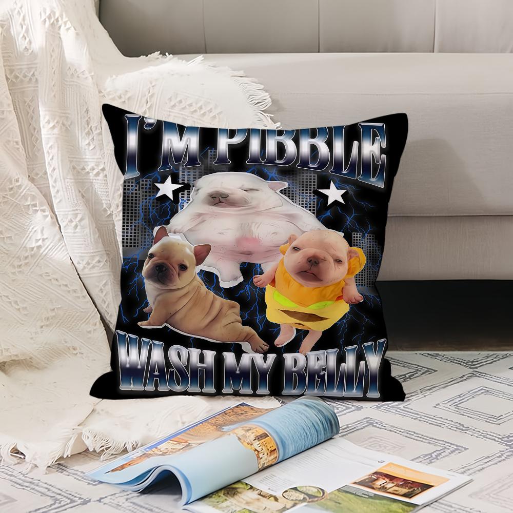 Fashion Print Pibble Wash My Belly Pillow Case Office Cushions Suitable For Sofa Car Bedroom Decorative Cushion Cover