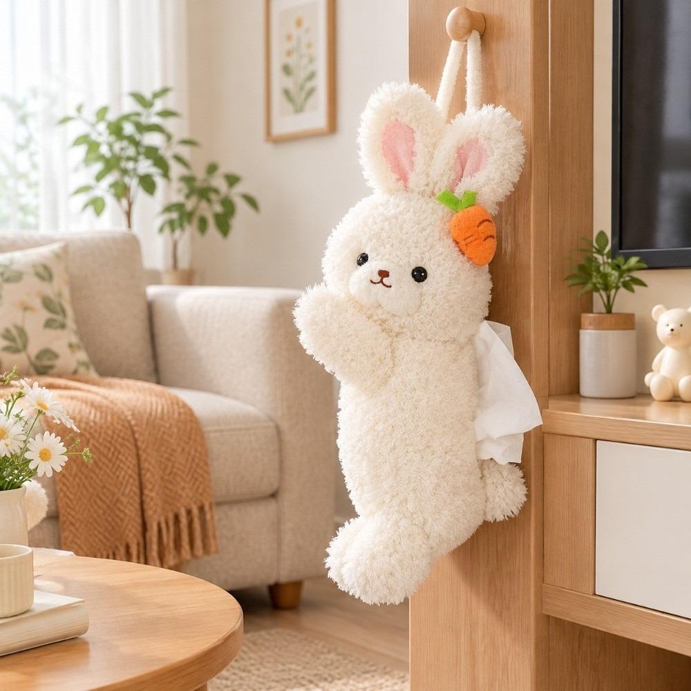 30cm Car Tissue Box Cute Doll Hanging Tissue Box Funny Tissue Napkin Holder Paper Organizer
