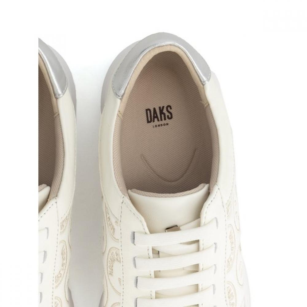 Daks Women Comfort Banding Sneakers Smile Pattern White Dlf601ls30