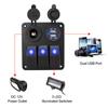 Digital Voltmeter Dual USB Port Outlet Combination 12~24V Circuit Control Blue LED Boat Car Switch Panel 2/3 Gang