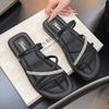 Cool Slippers Women's Summer Wear 2025 New Fashion Rhinestones Women's Platform Beach Sandals Casual One-word Drag