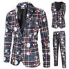 Men’s Suit Slim 3-Piece Suit Blazers Business Wedding Party Jacket Coat Vest& Pants