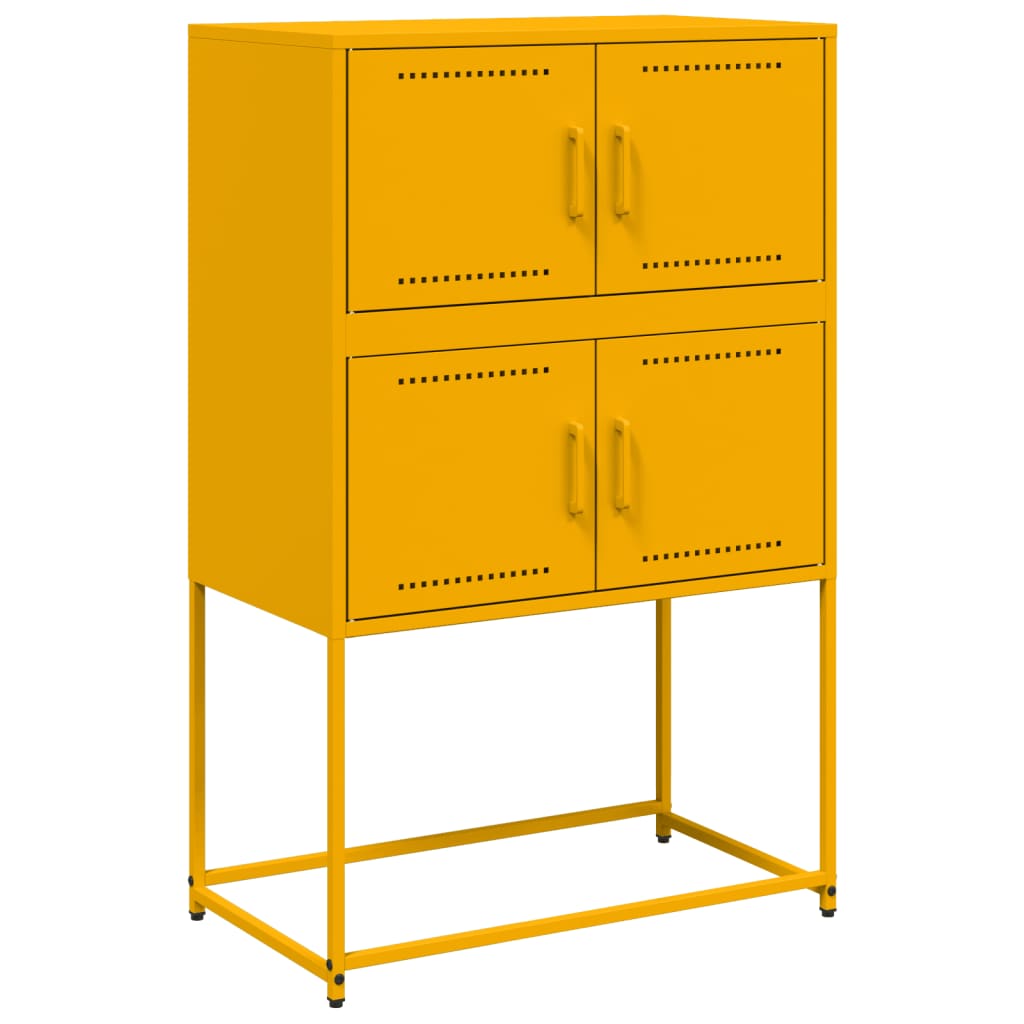 Sideboard Mustard Yellow 68.5 x 38.5 x 107 cm Steel
