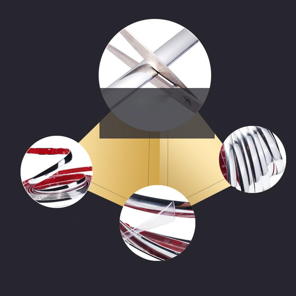 Хромированная молдинговая накладка для автомобильной боковой отделки кузова автомобиля, самоклеящаяся полоса для бампера двери/окна автомобиля/грузовика