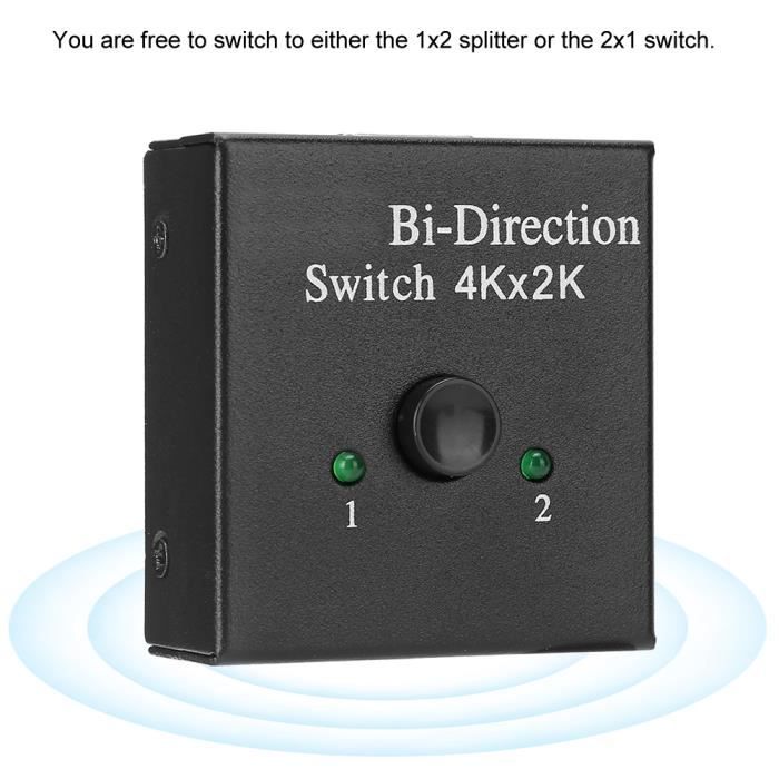 Двунаправленный переключатель HDMI Двунаправленный конвертер Переключатель HDMI Разветвитель HDMI Видеоадаптер 1 вход 2