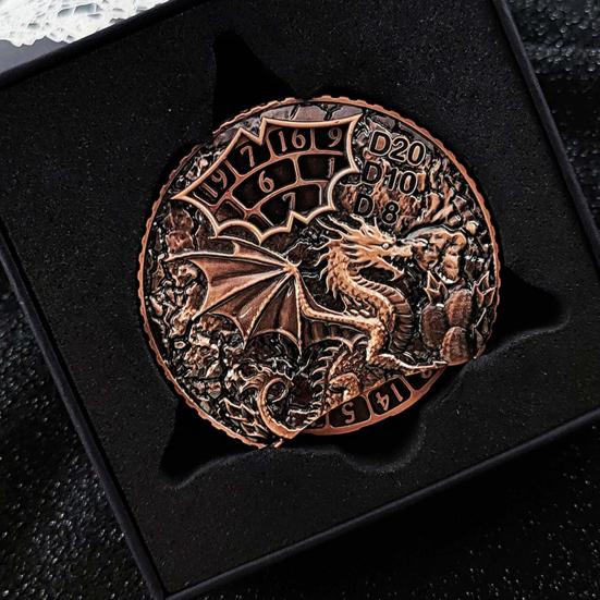 7-в-1 Винтажный Дракон Рулетка Кости Fidget Spinner Прочная цинковый сплав Вращающийся металл