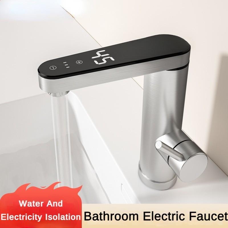3400W Stainless Steel Instant Heating Faucet In The Bathroom Digital Display Electric Faucet Cold and Hot Dual-purpose Ceramic Valve Core Faucet