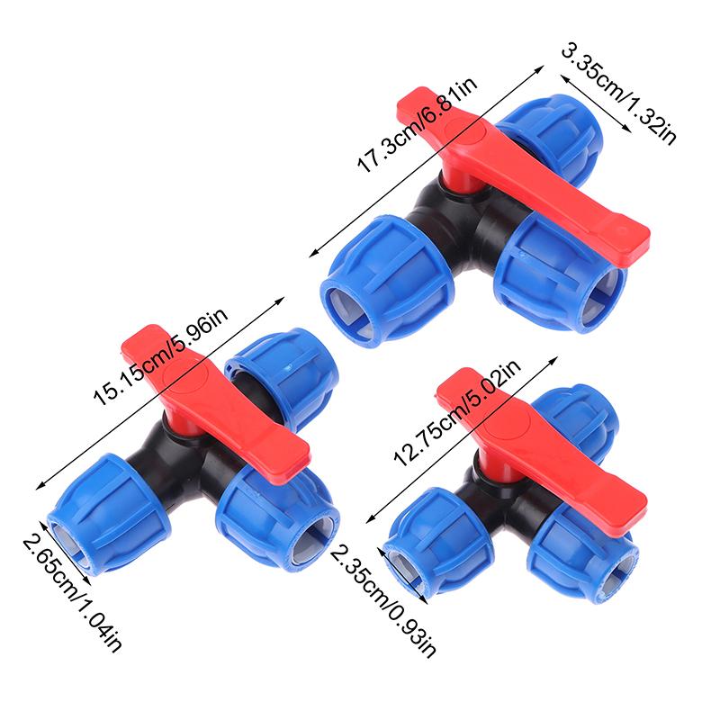20/25/32 мм ПЭ 3-ходовой шаровой клапан трубка водопроводная вода разделитель пластиковый быстроразъемный клапан соединитель фитинги для полива воды трубы