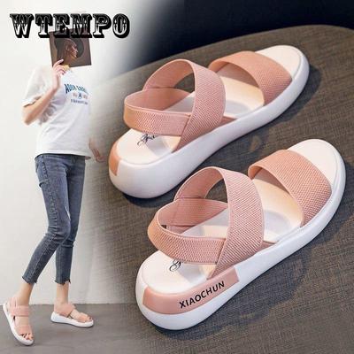 Модные пляжные сандалии в корейском стиле, женские римские сандалии на платформе с пряжкой, летняя обувь, женская обувь в консервативном стиле Sandalias