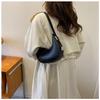 Women Solid Color Zipper Dumpling Bun Satchel Bag Leisure PU Leather Small Shoulder Bags Adjustable Band Strap