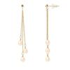 Dangling Earrings - - Genuine Freshwater Pearls 5-6 Mm - Yellow Gold - Natural Pink