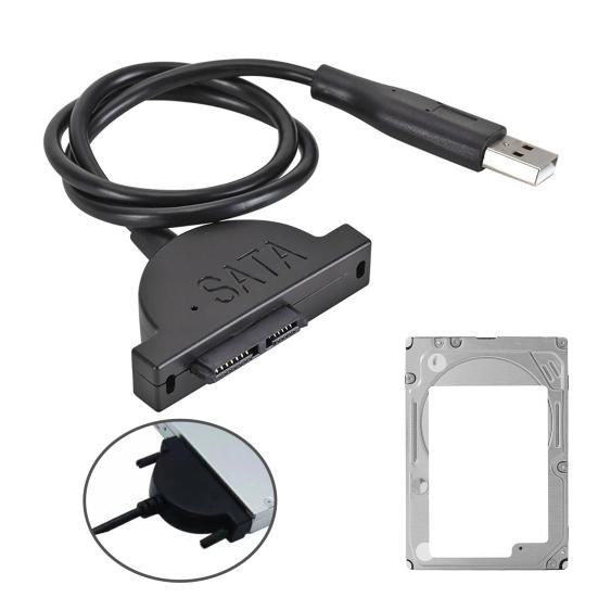 Кабель-адаптер USB 2.0 на 7+6 13-контактный SATA для привода CD/DVD-ROM ноутбука, высокоскоростная передача 480 Мбит/с, кабель-конвертер для оптического привода DVD
