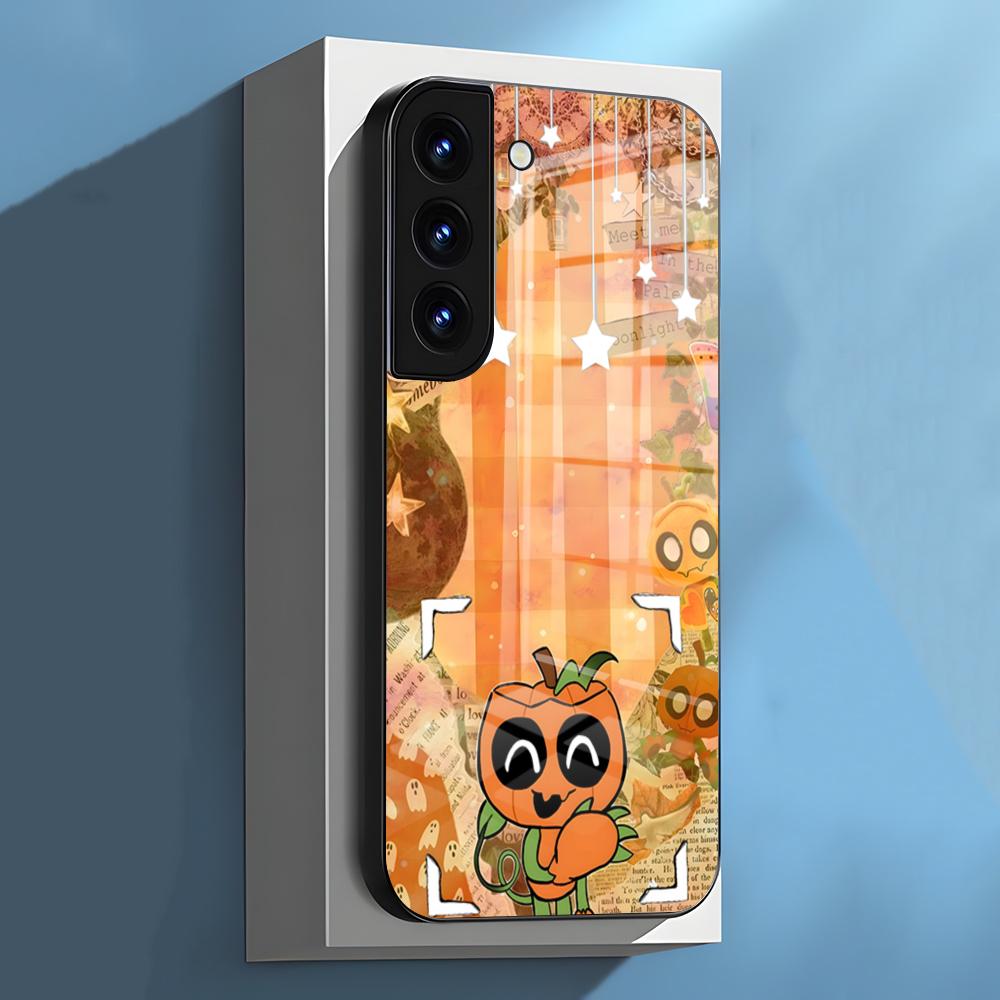 Чехол для телефона Gourdy D-Dandys W-World для Samsung S26 S25 S24 FE S23 S22 S21 Plus S20 Ultra Note20Ultra Черная стеклянная крышка