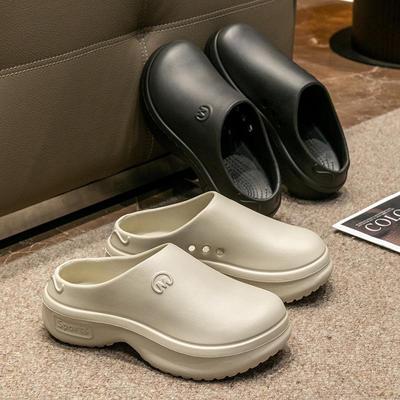 Женские нескользящие легкие сандалии из ЭВА: Летние модные тапочки на толстой подошве для ношения на открытом воздухе