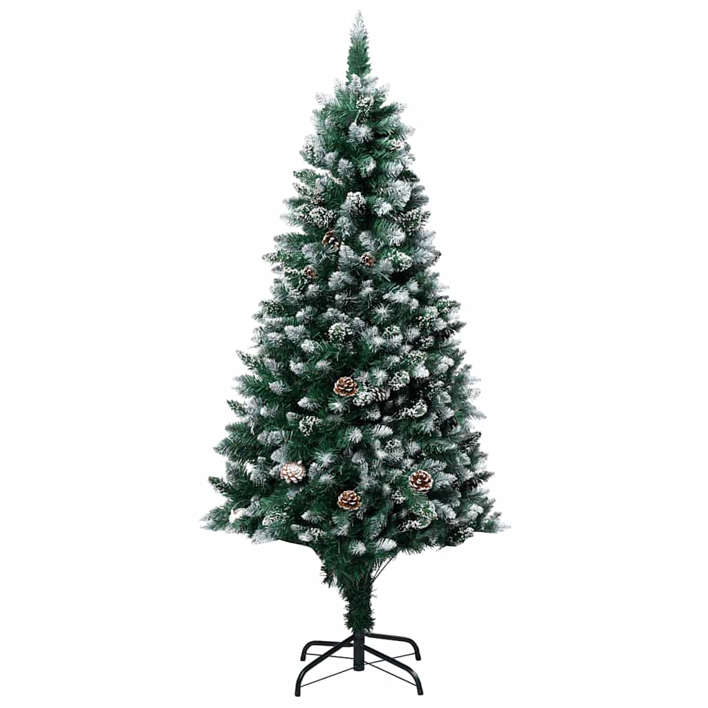 Artificial Christmas Tree with LEDs Ornaments and Pine Cones 180 cm